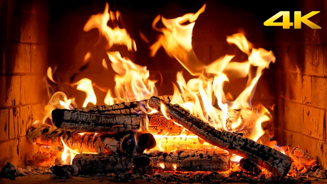 🔥 Уютная атмосфера у каминa | Звуки потрескивающего огня для сна и отдыха (Fireplace 4K)