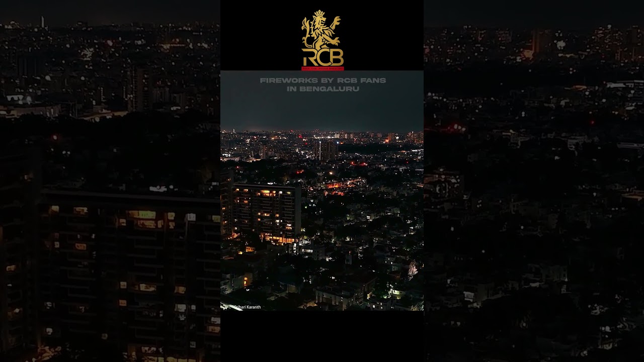 Fireworks by RCB Fans in Bengaluru - IPL 2026 Victory Celebration Fireworks - Drone Hyperlapse