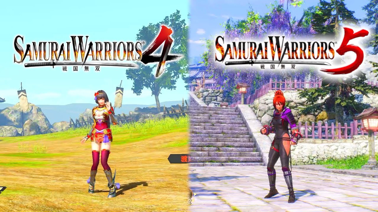 【SamuraiWarriors4 VS 5】井伊直虎＆みつきモーション比較 