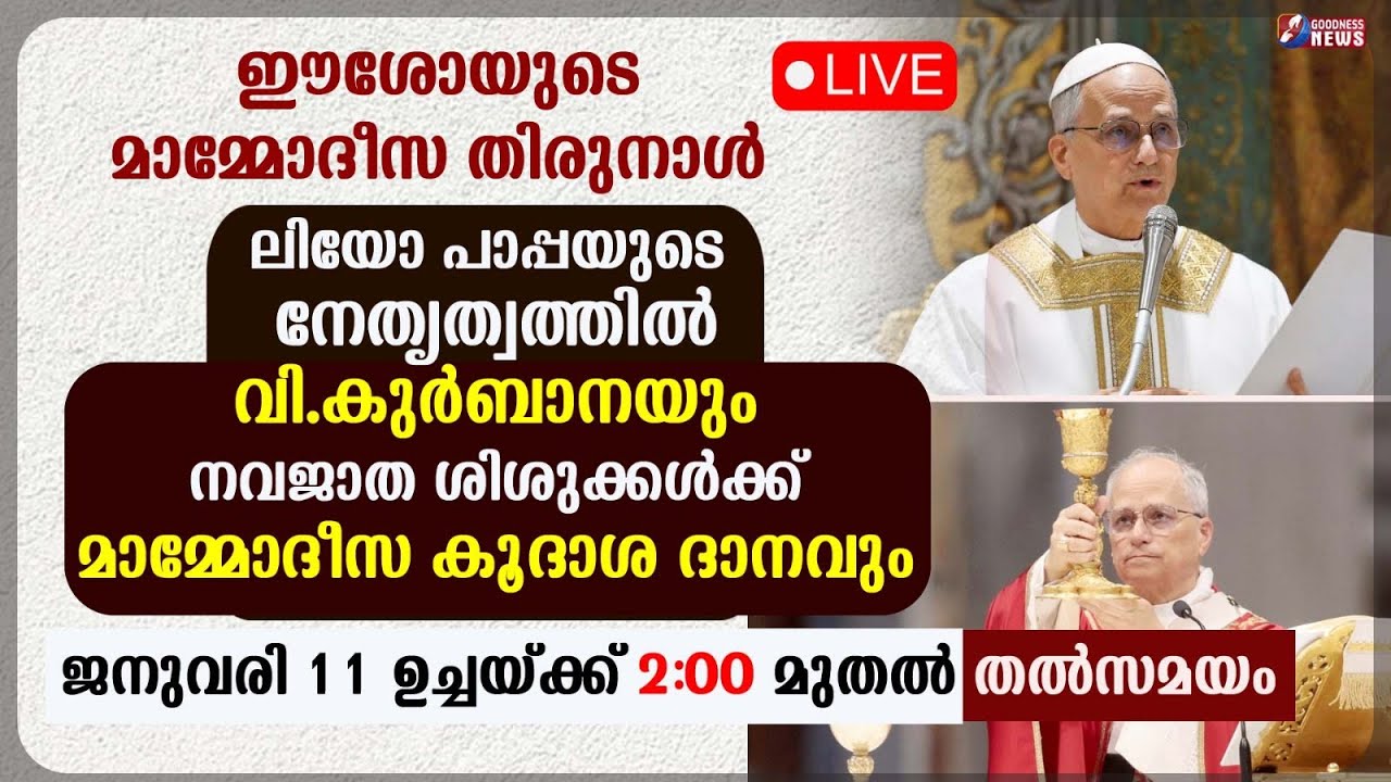 ഈശോയുടെ മാമ്മോദീസ തിരുനാൾ | POPE LEO XIV | VATICAN | LIVE | HOLY MASS | GOODNESS TV