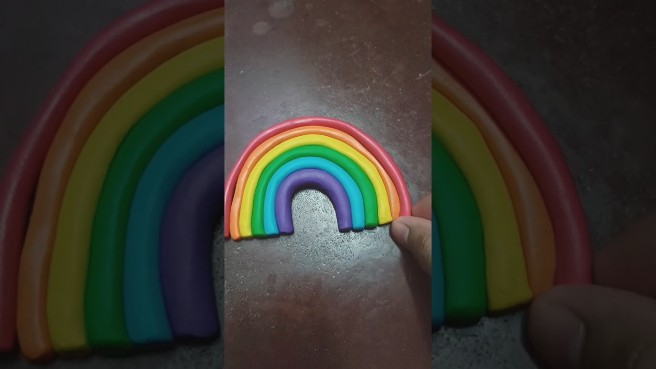 How to make a rainbow with clay 🌈 #clayart#viral  #diy#rainbow#shorts