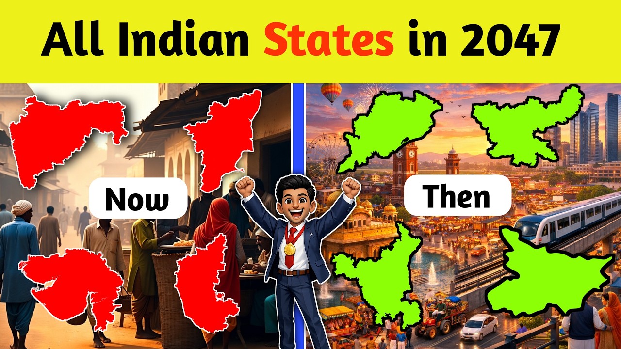 Indian🇮🇳 States 2026 VS Indian states in 2047| ✅Real Growth Map of indian States Explained Simply