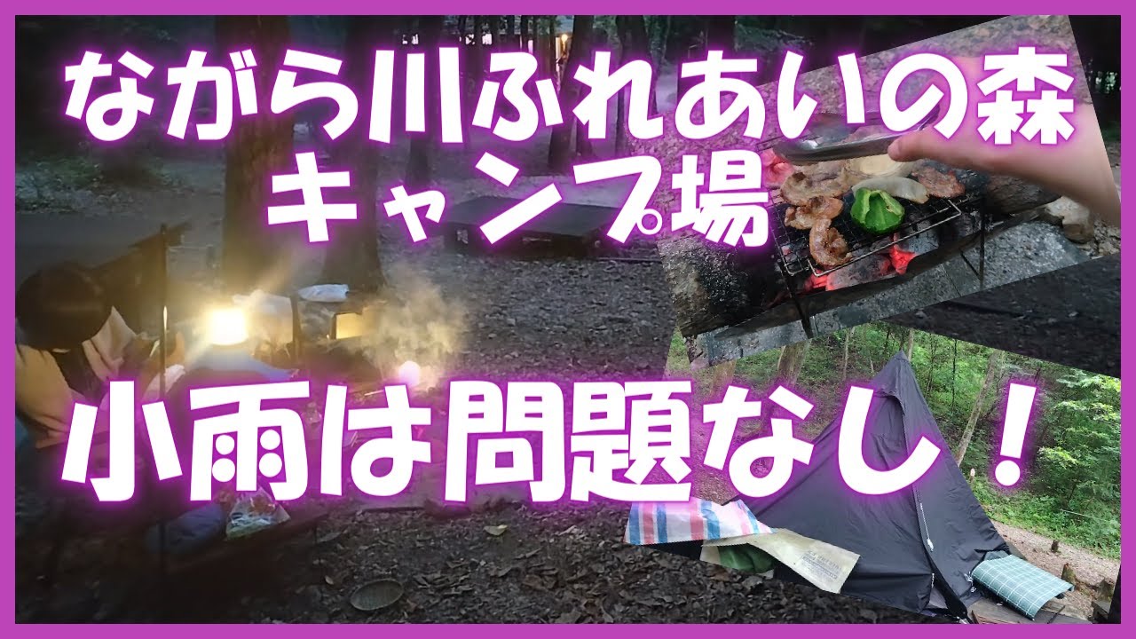 木々に守られました！タープなしでも小雨なら問題なし！ながら川ふれあいの森キャンプ場に行ってきた！
