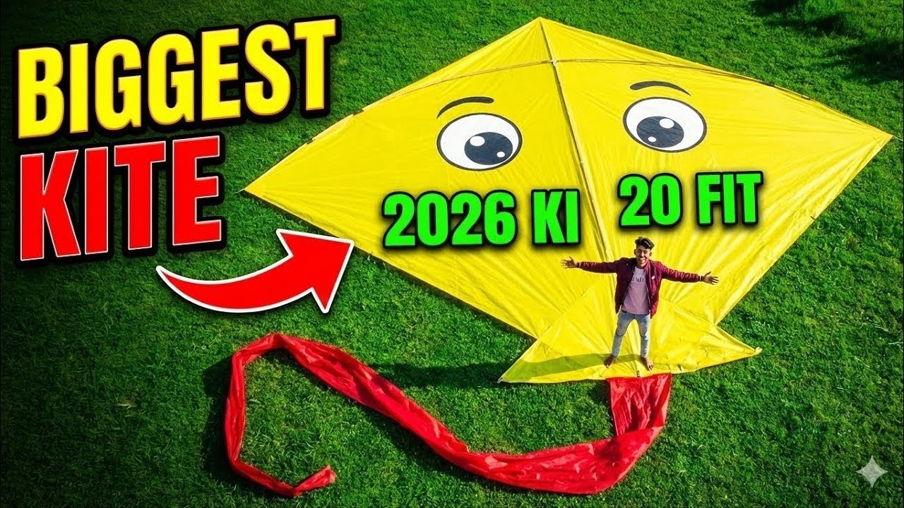 20 FEET GIANT KITE 😍 | India’s Biggest Patang Flying Experiment