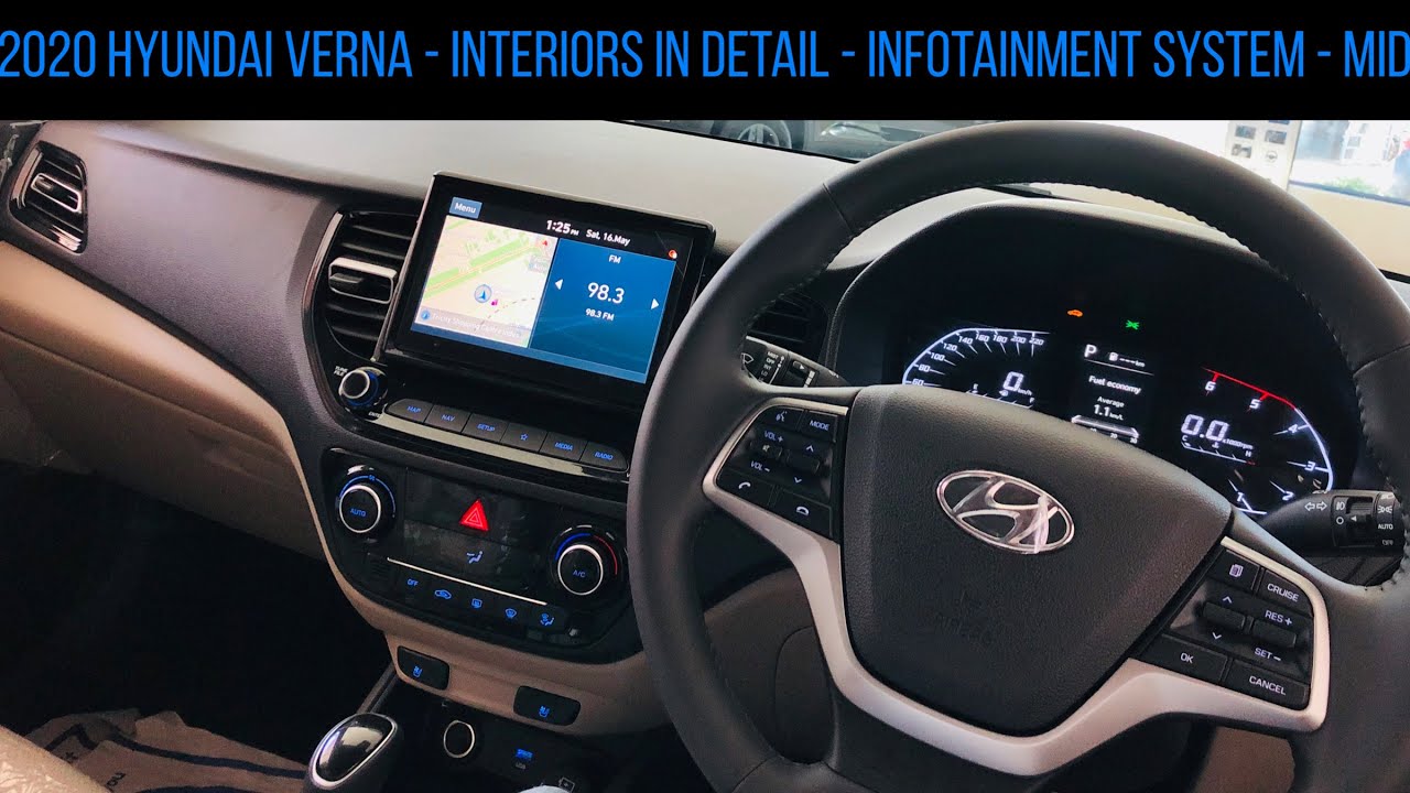 2020 Hyundai Verna Facelift - Interiors in detail - sx(o) Top model - Features ,infotainment system