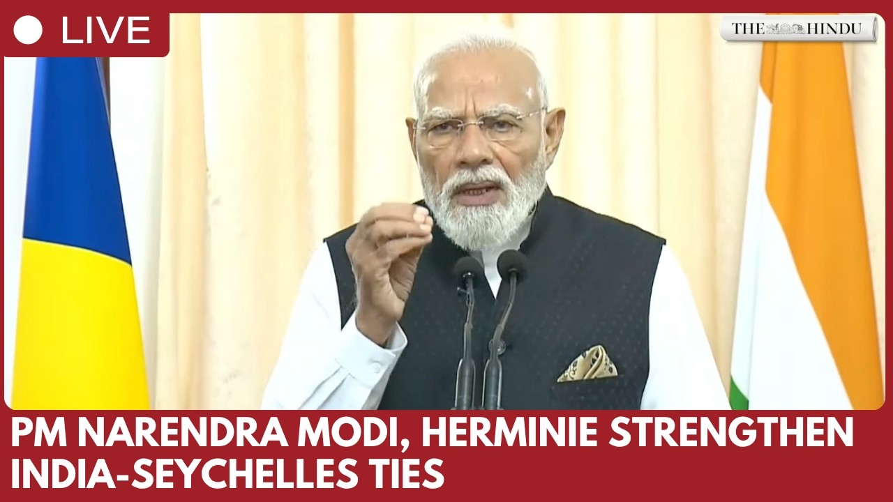 Prime Minister Narendra Modi, President Patrick Herminie hold joint press conference in Victoria