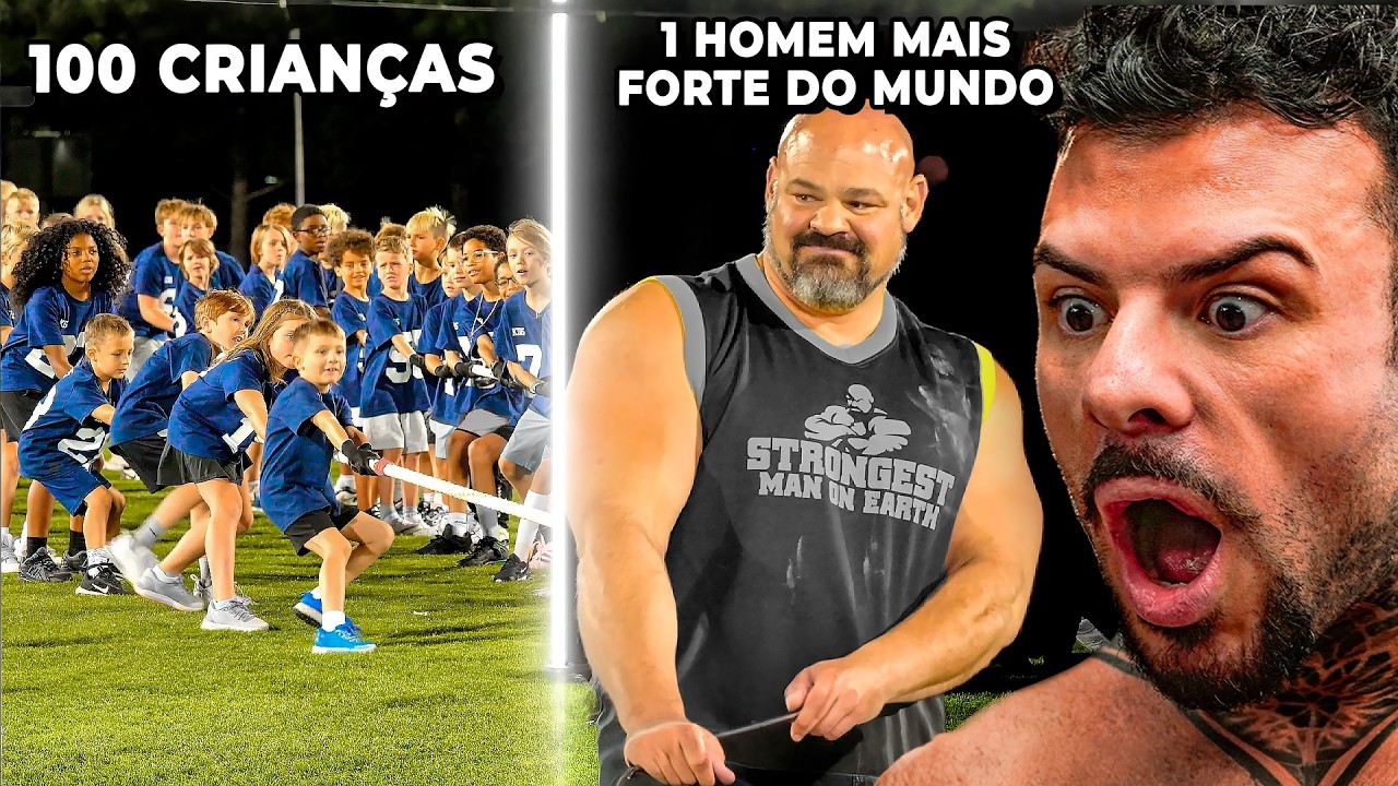 100 Crian&ccedil;as contra o Homem mais Forte do Mundo |  @MrBeast ​