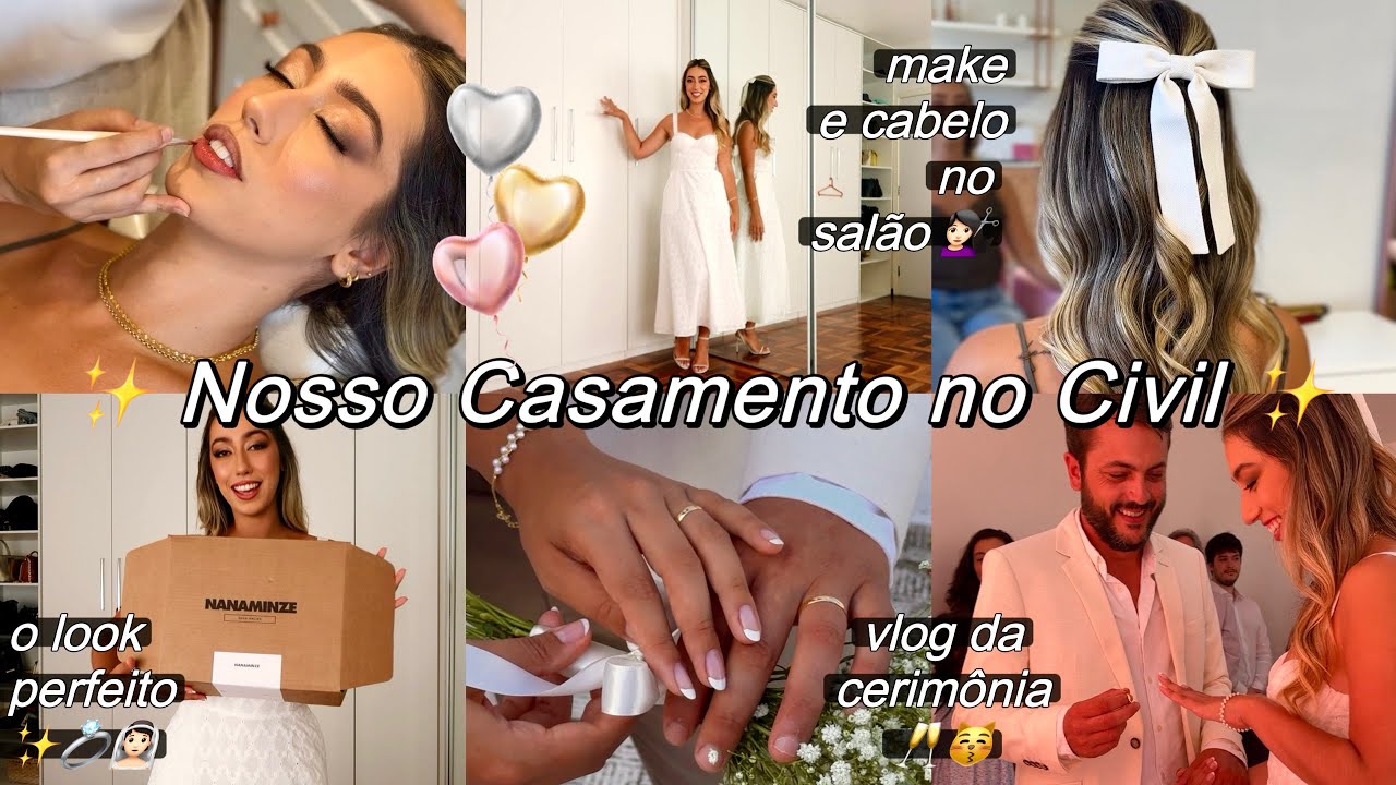 NOSSO CASAMENTO CIVIL: GRWM no SALÃO + VLOG da CERIMÔNIA e COMEMORAÇÃO 🍾🥳💍 Cacá Anjos