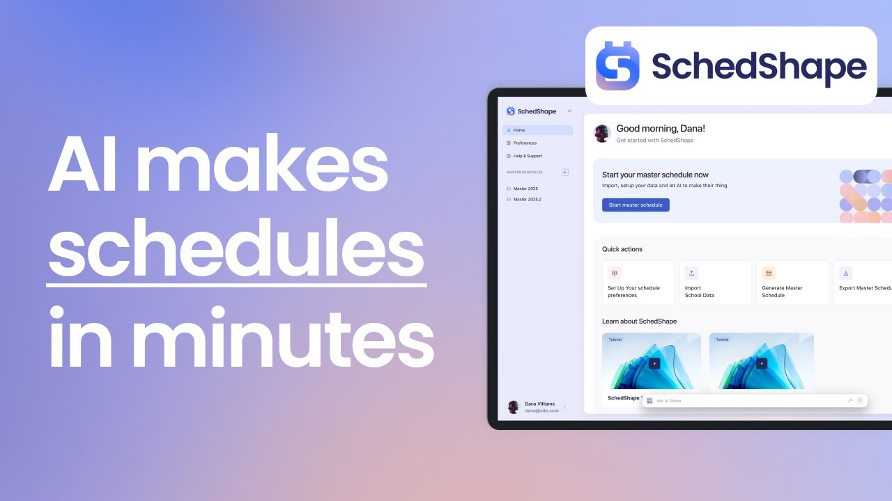Create a Full School Schedule in Minutes with AI | SchedShape Demo