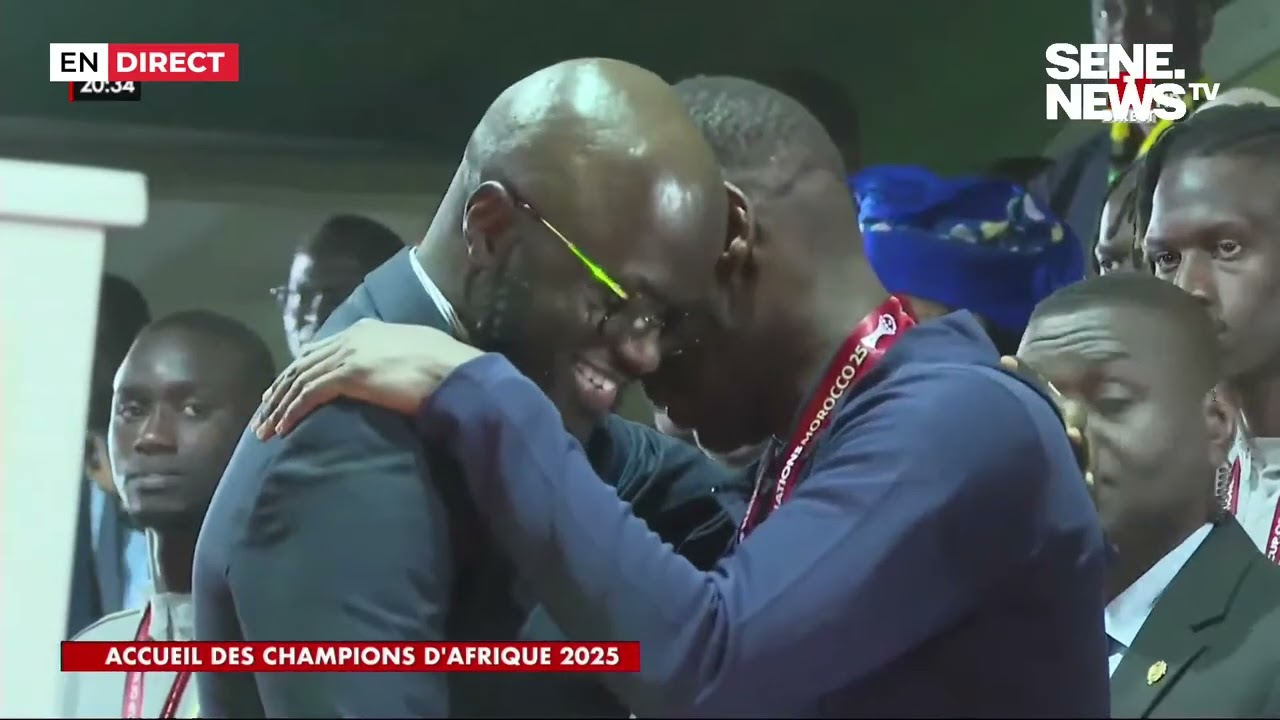 Accueil des Lions : arrivée  Sonko et El Malick Ndiaye