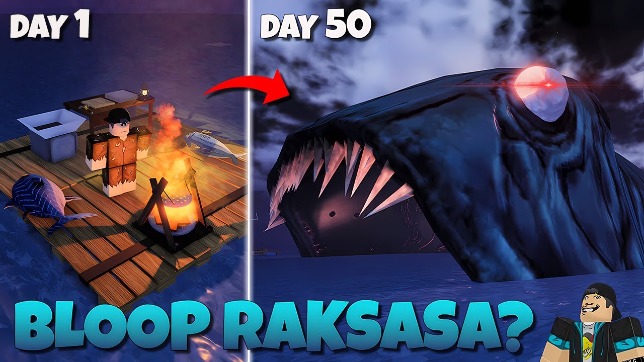 GEDENYOOO!! Survival 50 Hari di Atas RAKIT & Lawan BLOOP Raksasa? 🥶🐟🥶 | 50 Days on a Raft Indonesia