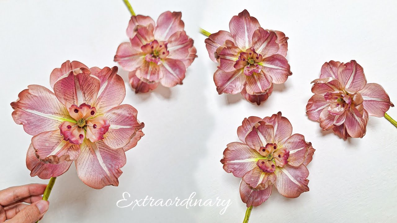 DIY, Brownie TULIP Flower Bloom from Satin Ribbon Master Class | Extraordinary Craft | CyzecoSRF#52