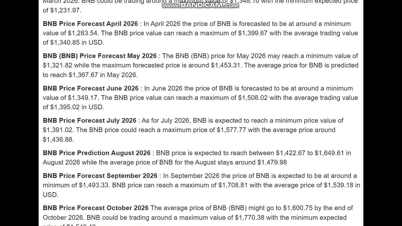 BNB (BNB) Price Prediction    2026  -   BNB (BNB) Price Prediction