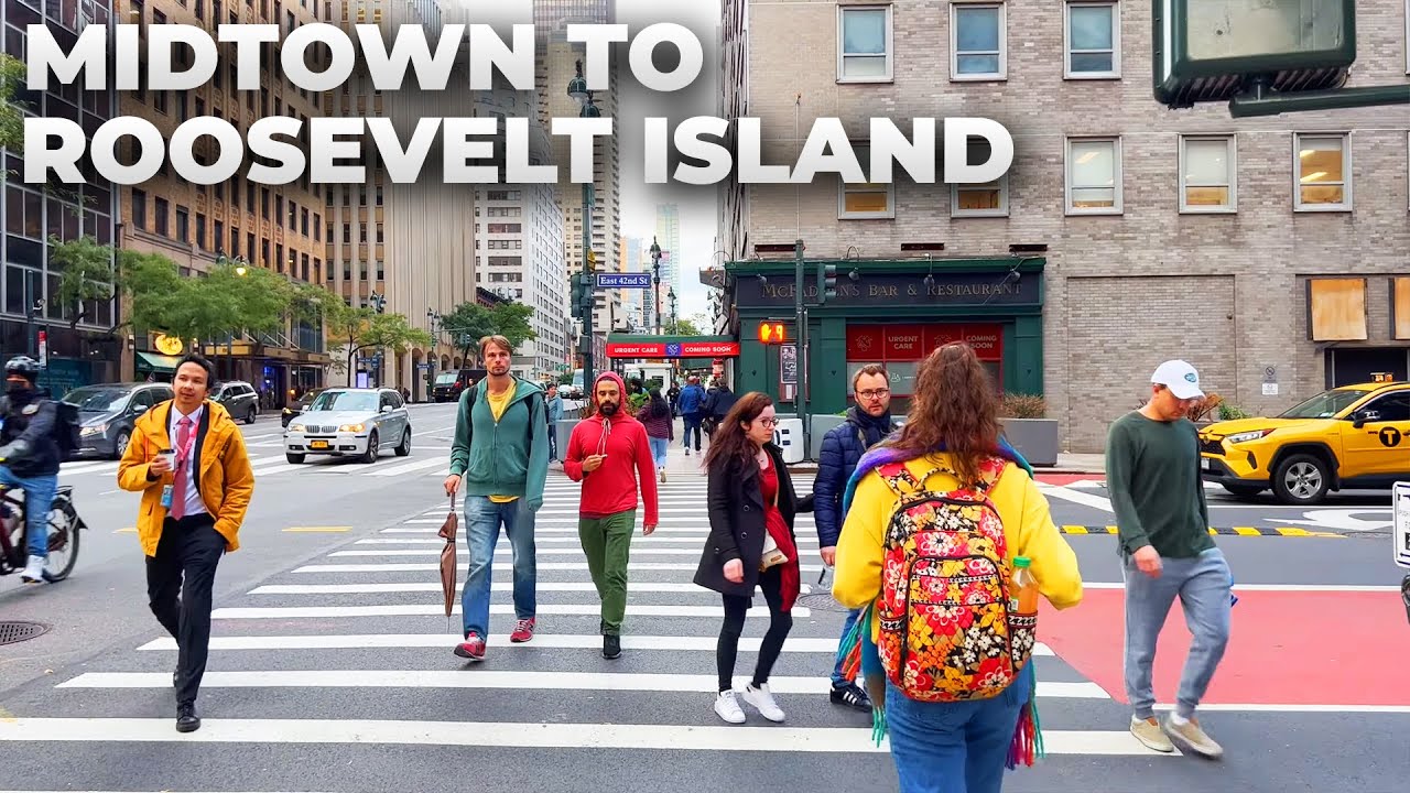 Roosevelt Island Tram Ride & Midtown Manhattan Walk in October 2022