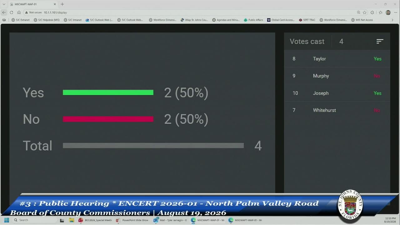 St. Johns County BCC Meeting Livestream