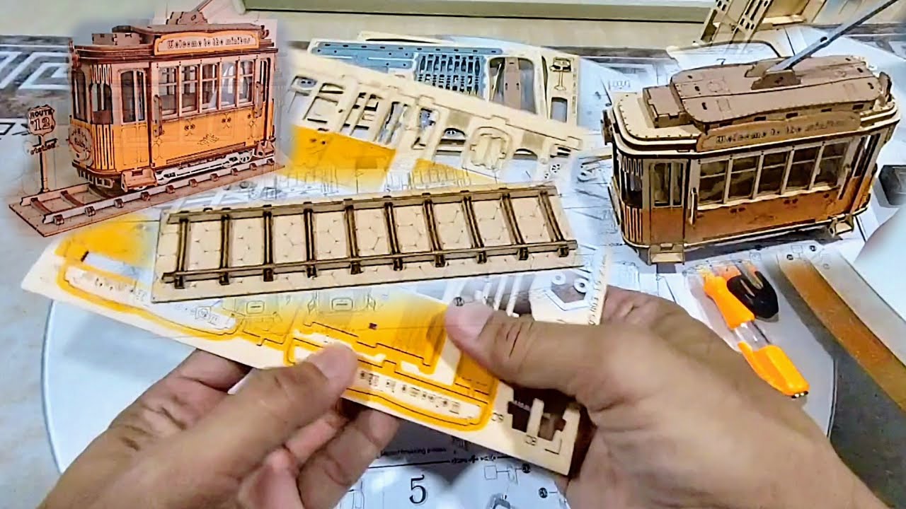 Assembling the Rolife TG505 Tramcar 3D wooden puzzle from KKV. How long does it take to complete?