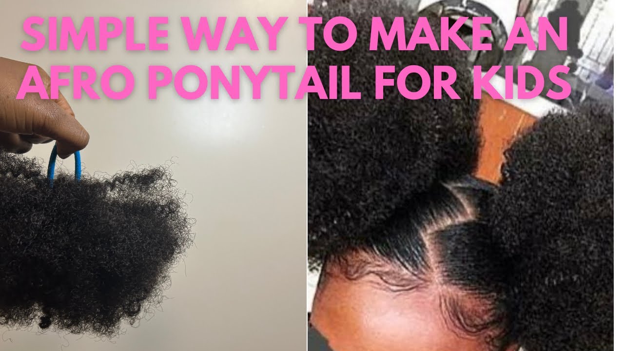 DIY Afro Kinky Ponytail for Kids.