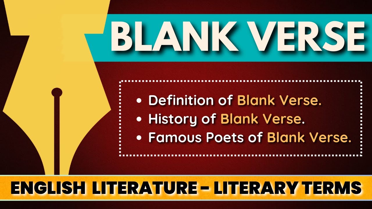 Blank Verse in English Literature | English Literary Terms | English Literature || By Dipika Kumavat