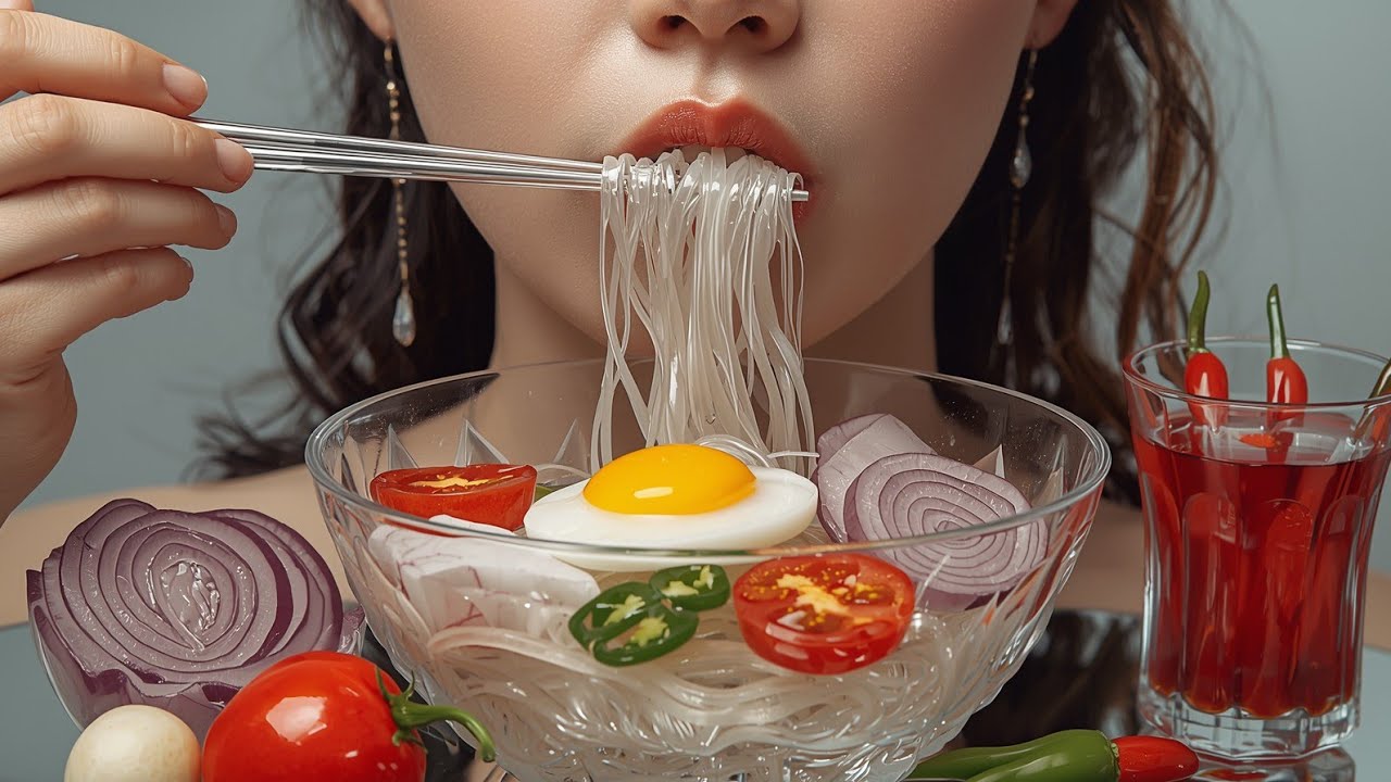 8K Glass Noodles Recipe | Relaxing ASMR Cooking Video | ASMR #ai #aiart #satisfying 
