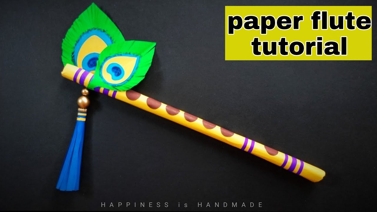 Janmashtami Craft - How to Make Flute with Paper | Newspaper Flute Craft | Flute for Krishna