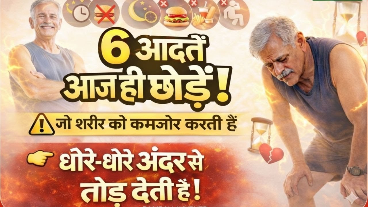 आदतें आज ही छोड़ें जो धीरे-धीरे शरीर को कमजोर करती हैं ! इन 6 आदतों को न छोड़ा तो शरीर जवाब दे देगा