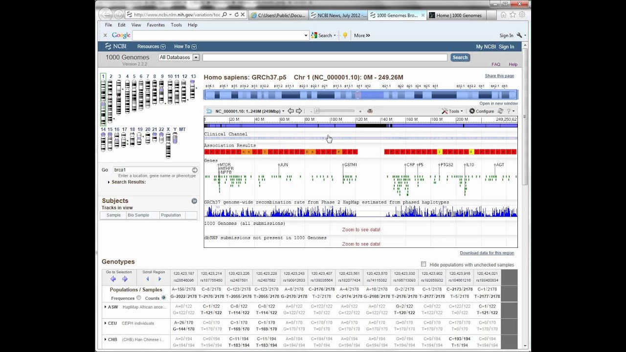 Video Tip of the Week: 1000 Genomes Dataset Browser from NCBI
