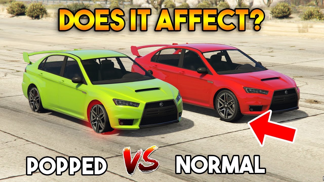 GTA 5 ONLINE : POPPED TIRES VS NORMAL TIRES (DOES IT AFEFCT?)