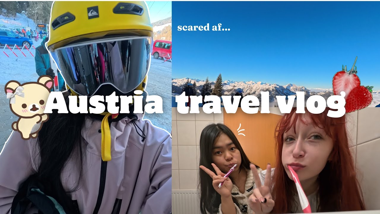 Austria travel vlog⋆˚꩜｡ skiing for the first time, spending time w friends, meals and mountains