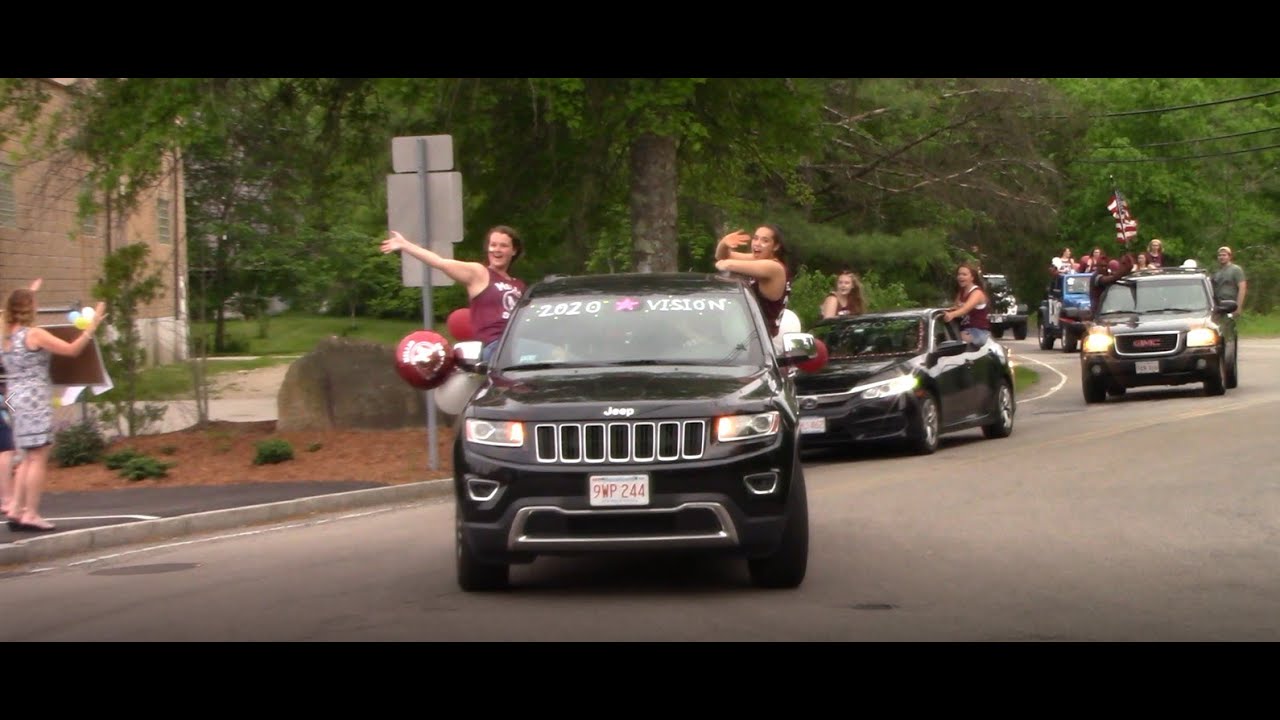 Millis High School Graduation Parade for the class of 2020. Millis MA