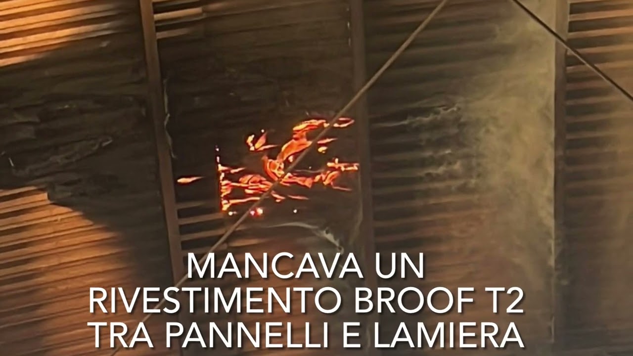 Incendio causato da arco voltaico di pannelli fotovoltaici dopo una grandinata