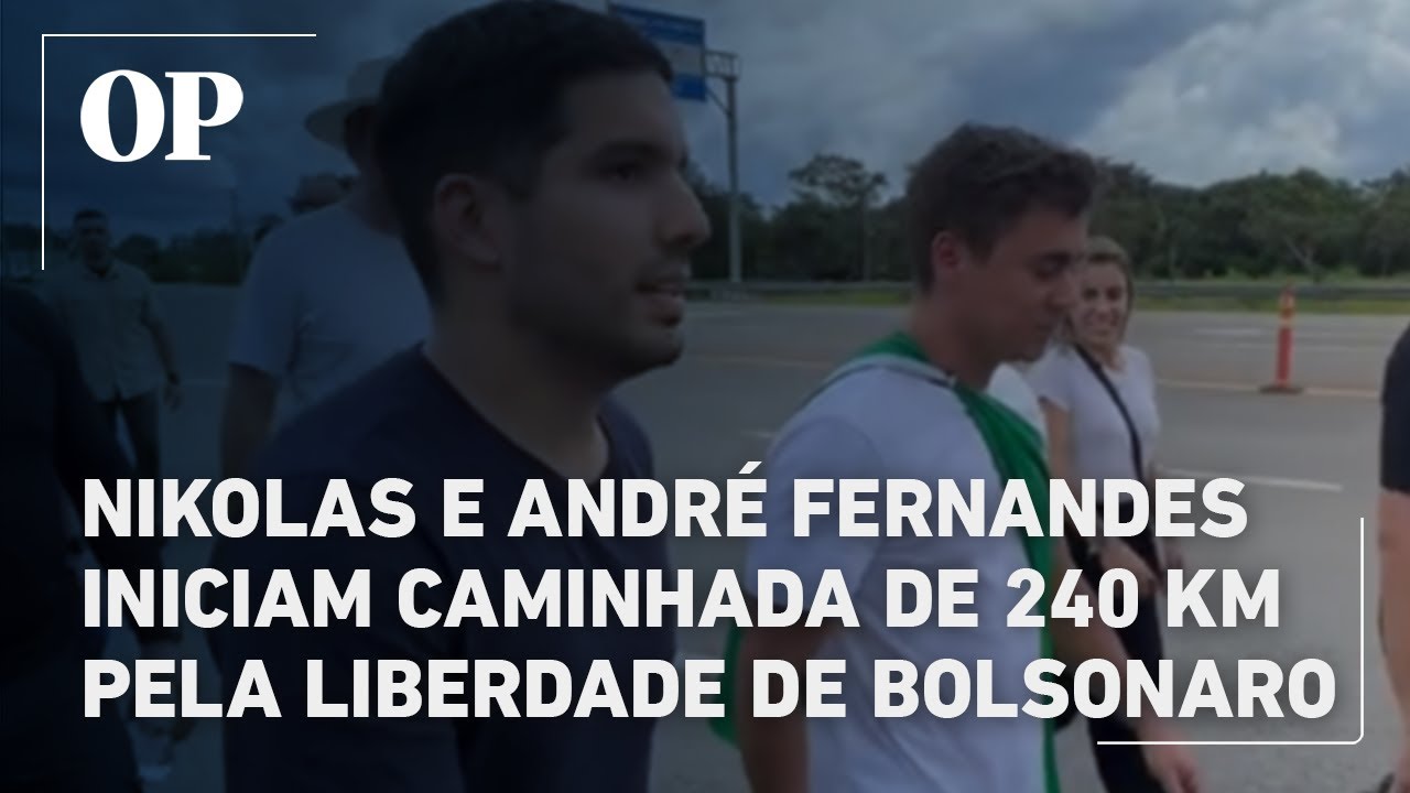 Nikolas Ferreira e André Fernandes iniciam caminhada de 240 km pela liberdade de Bolsonaro