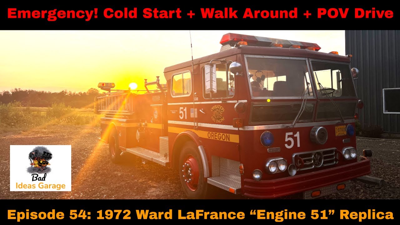 We start and drive the famous Emergency! Ward LaFrance Engine 51 Replica + complete walk around