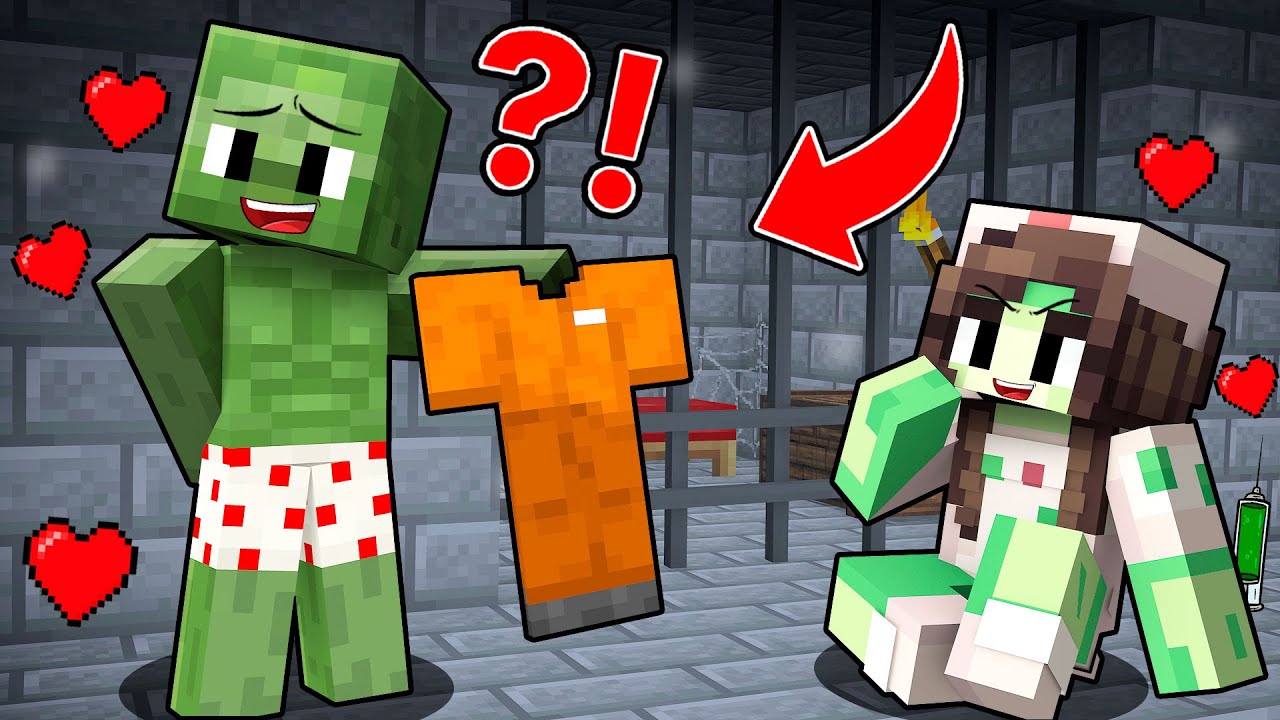 GIRL DOCTOR Fell in Love with Criminal Zombie in Jail (Minecraft)