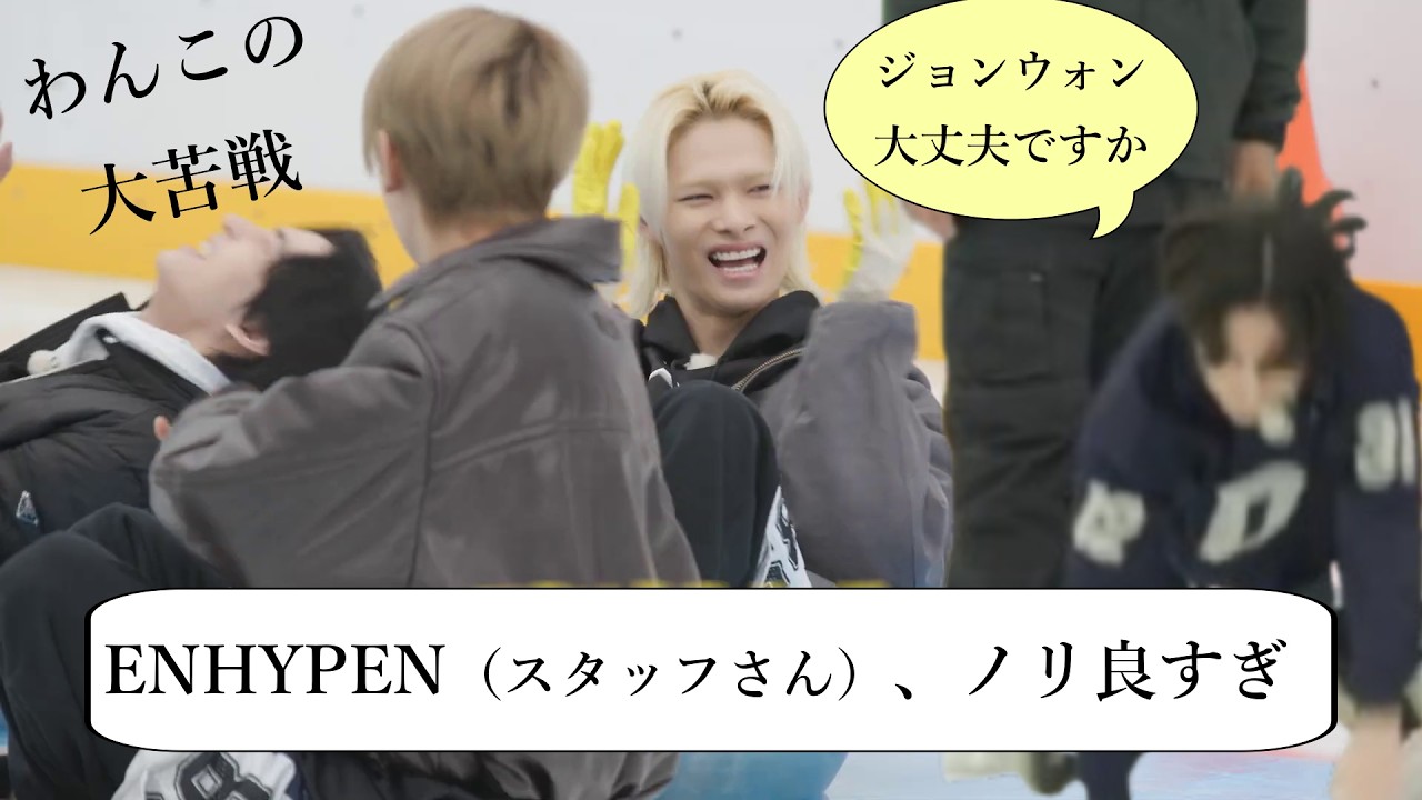 ENHYPEN(エンハイプン)ワンコ＆猫＆巨大なアヒル（＆監督）のカーリング