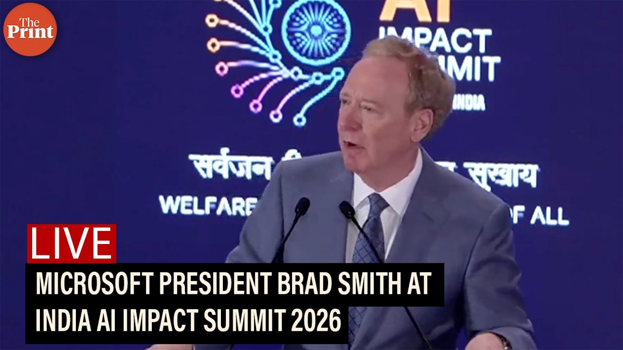 LIVE: Microsoft President Brad Smith LIVE |India AI Impact Summit 2026 | Delhi | Global South