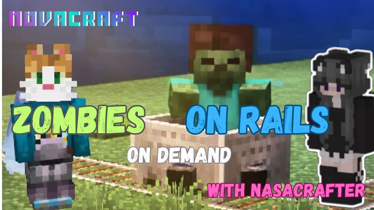 Minecraft Zombie Rail System 😺🚆🧟 | Zombies on Demand with NasaCrafter (NovaCraft SMP) 