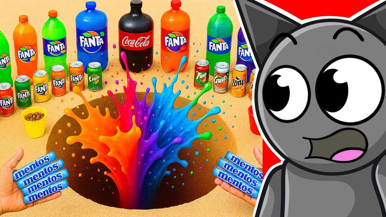 9,978,547 Sodas vs GIGANTIC Mentos Explosion!
