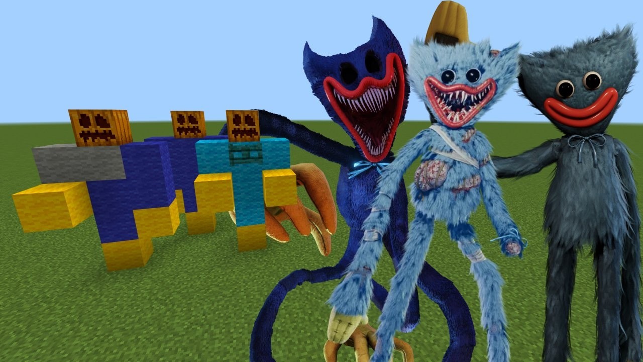 Poppy Playtime All Huggy Wuggy Forms Addon in Minecraft PE