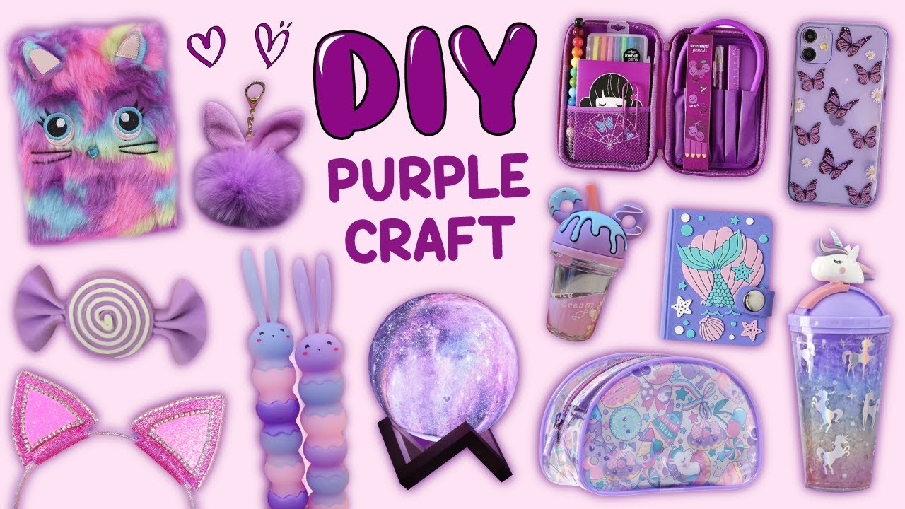 20 DIY PURPLE CRAFT - PURPLE SCHOOL SUPPLIES - LIFE HACKS and more...