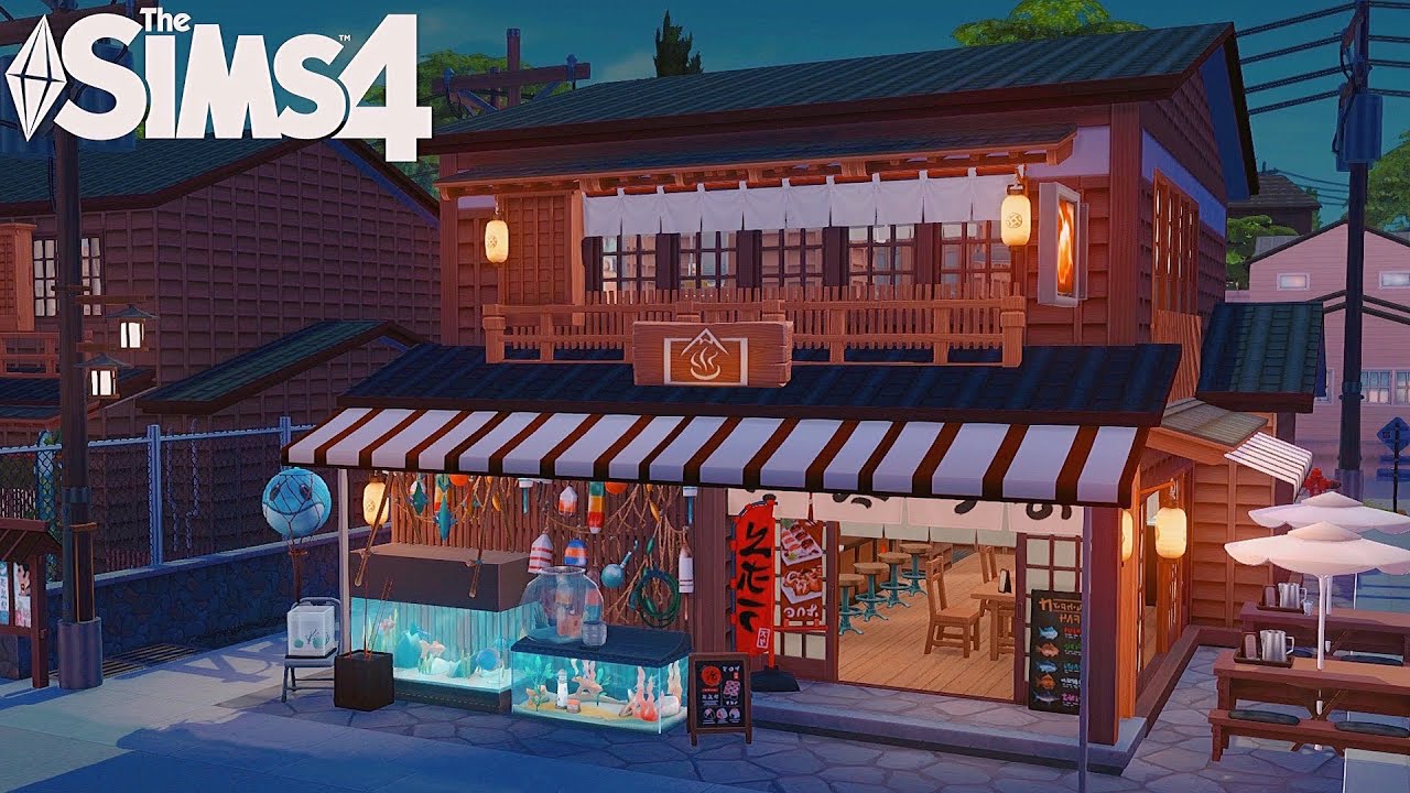 Local Fish Restaurant 🍣 | The Sims 4 | No CC | Stop Motion Build