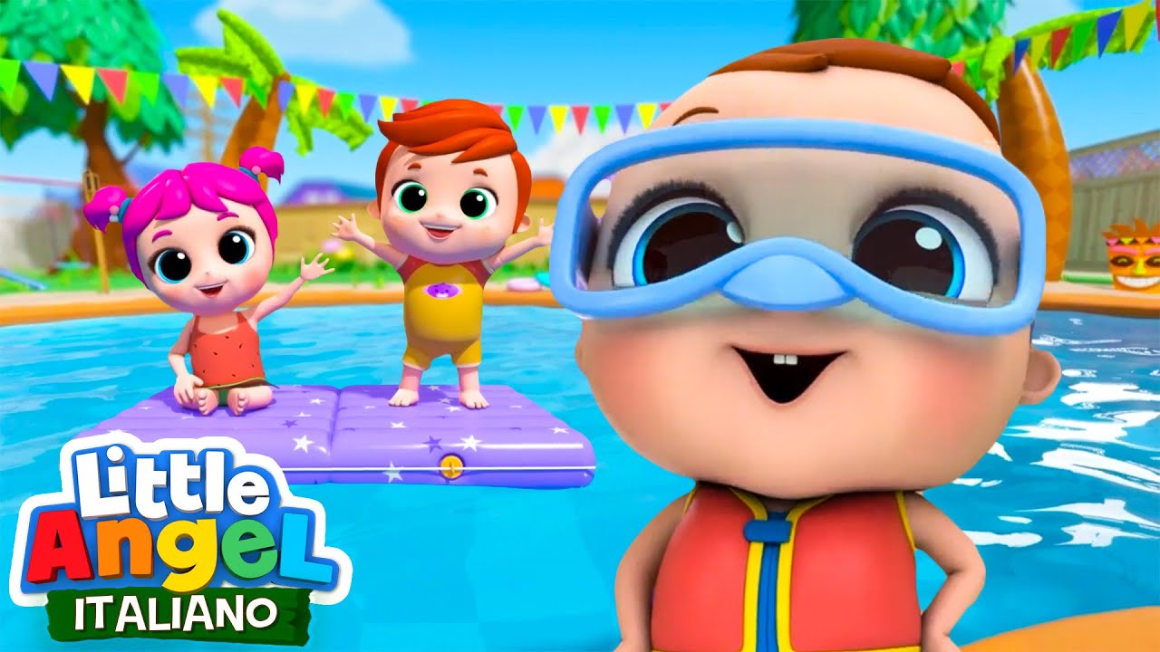 Gianni Impara a Nuotare 🏊&zwj;♂️👨&zwj;👧&zwj;👦 | Cartoni Animati con Gianni Piccino - Little Angel Italiano