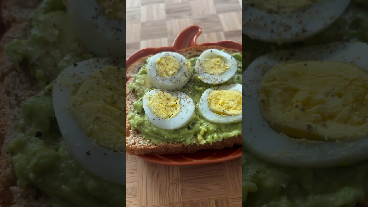 Avocado boiled egg toast #shorts #avocado #egg #toast #asmr #breakfast #healthy