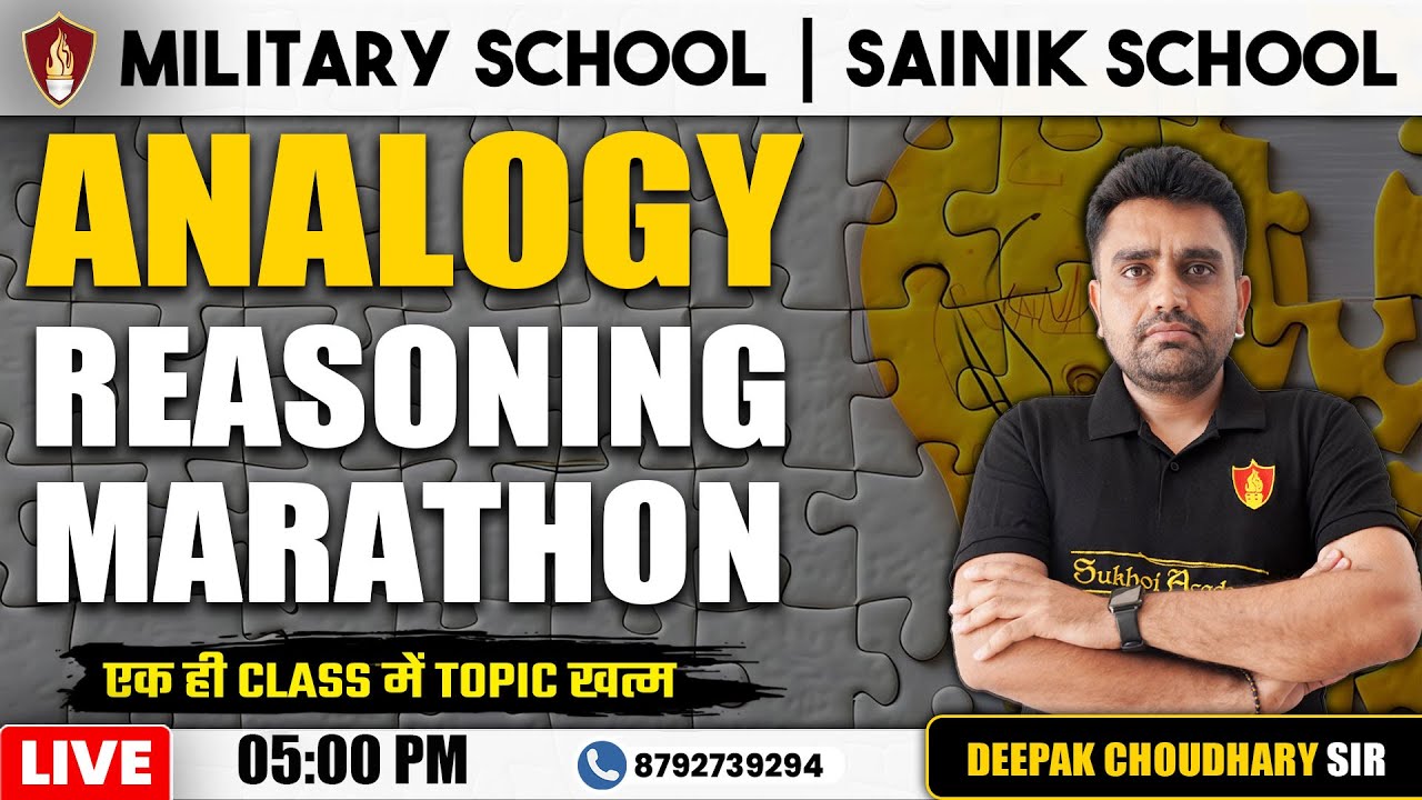 Reasoning Class *Analogy* | Sainik School Online Classes | Sainik School Coaching | Military School