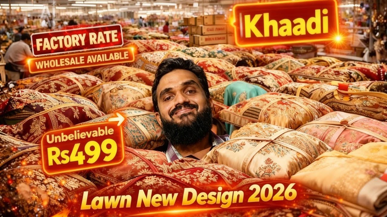Hashim Bhai, 🥳 Tariq Road, Karachi Wholesale Cloth Market, Lawn New Stock 2026 Design  