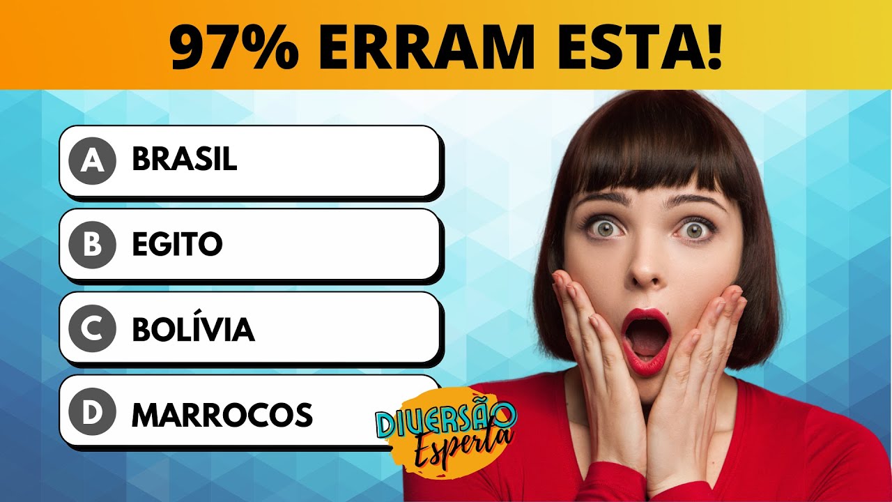 É Difícil Gabaritar este QUIZ, Mas É Fácil Sair Mais Esperto destas Perguntas Variadas