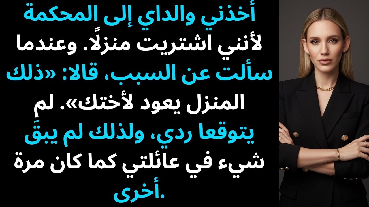 أخذني والداي إلى المحكمة بسبب شرائي منزلاً — قالا: «ذلك المنزل يعود لأختك»…