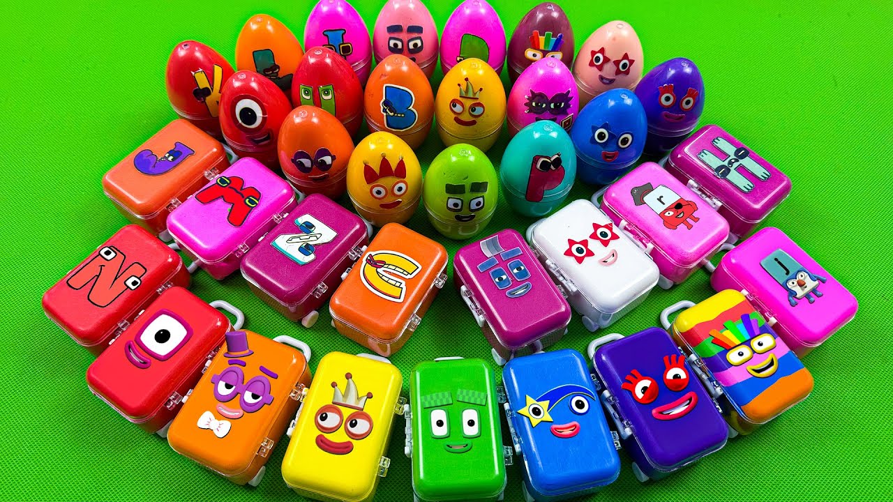 Numberblocks 🏳️‍🌈 Hidden Slime Opening Alphablocks Clay with Mini Suitcase, Eggs Colorful ASMR 🥚🌈💖