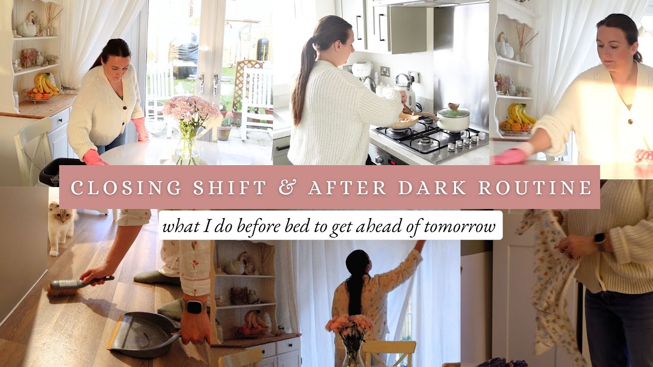 CLOSING SHIFT & AFTER DARK CLEANING ROUTINE | putting my kitchen to bed, shifting perspectives