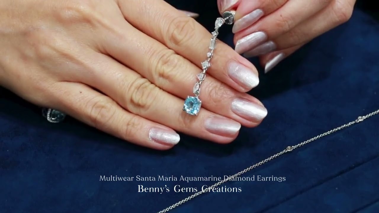 Multi- Wear Santa Maria Aquamarine Diamond Earrings