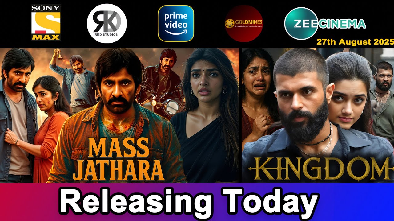 2 New South Hindi Dubbed Movies Releasing Today | Mass Jathara, Kingdom | 27th August 2025